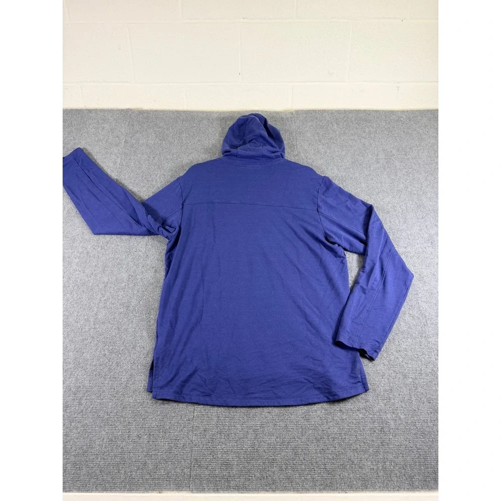Adidas Mens Athletics Hoodie Blue Heathered Long Sleeve Sweatshirt Large